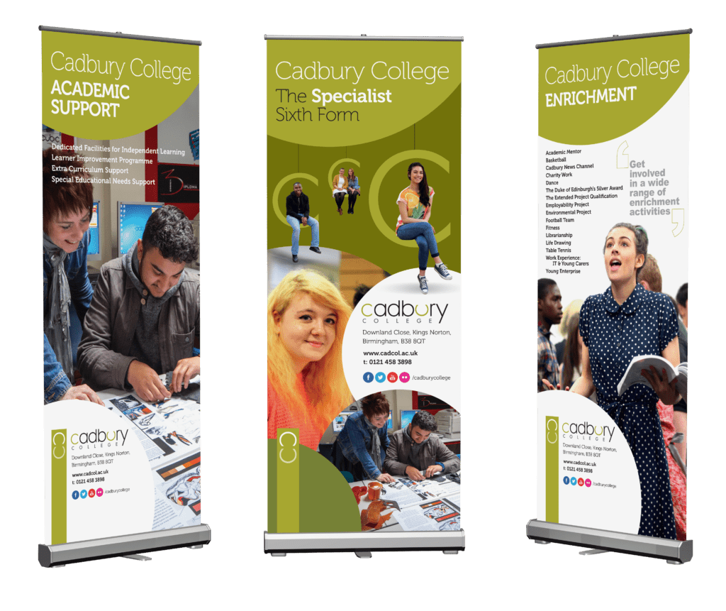 Cadbury College banner stands